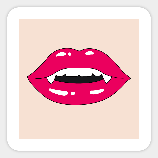 Vampire Face Mask Design Sticker by BeckyDesigns